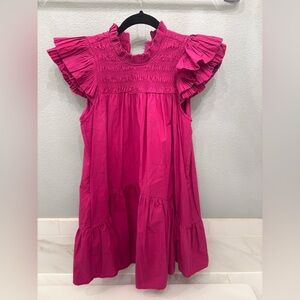 Vibrant Pink Ruffle Sleeve Dress, Love the Label